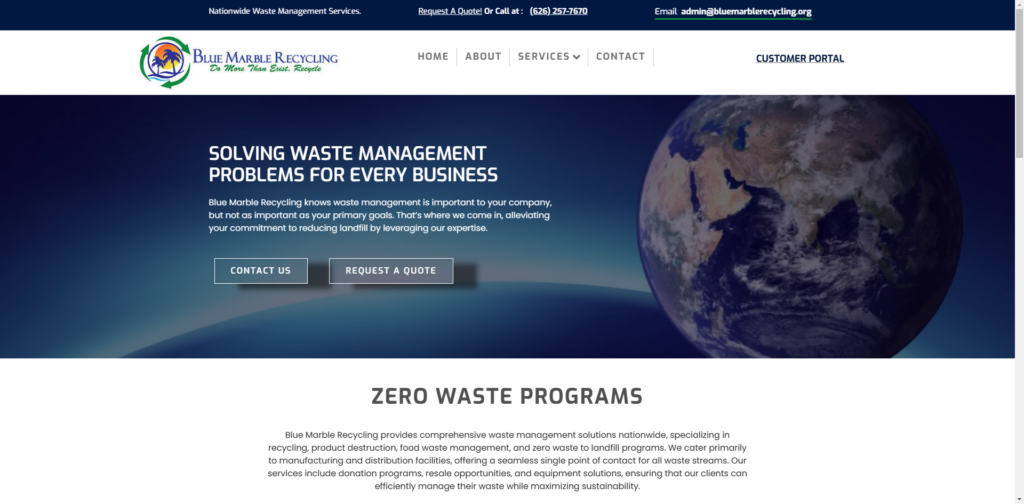 recycle website developed in WordPress